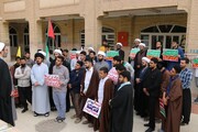 تجمع طلاب و روحانیون کامیارانی در حمایت از عملیات طوفان الاقصی