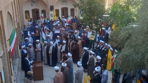 تجمع روحانیون و طلاب استان یزد در حمایت از جبهه مقاومت فلسطین