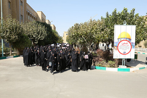 تصاویر/ تجمع‌طلاب‌ جامعه الزهرا در‌حمایت‌ازجبهه‌مقاومت‌وفلسطین