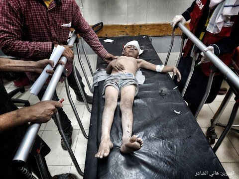 کودکان مجروح در حمله ساعات اخیر به خان یونس