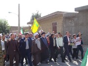 تصاویر/ راهپیمایی مردم شهرستان چهاربرج در محکومیت جنایات رژیم کودک کُش صهیونیستی