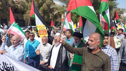 فریاد بندرعباسی ها در حمایت از مردم مظلوم فلسطین و جبهه مقاومت
