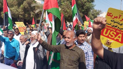 فریاد بندرعباسی ها در حمایت از مردم مظلوم فلسطین و جبهه مقاومت