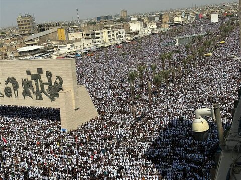 تظاهرة مليونية لمساندة الشعب الفلسطيني في بغداد + الصور