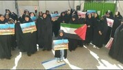 تصویر/ تجمع طلاب خواهر گلستانی در حمایت از مردم مظلوم فلسطین