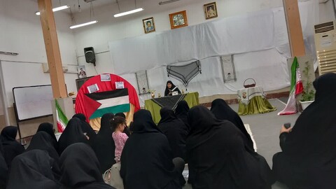 تجمع همزمان بانوان حوزوی خوزستان در حمایت از فلسطین