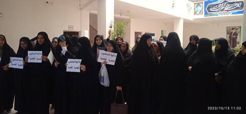 اجتماع طلاب مدارس علمیه خواهران شهرستان مراغه در دفاع از مردم مظلوم فلسطین