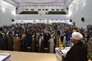 تصاویر/ قم المقدسہ مدرسہ امام خمینی (رح) میں اسرائیلی جارحیت کے خلاف احتجاجی جلسہ