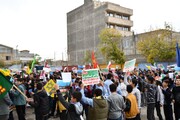 تصاویر/ تجمع اعتراضی مردم شهرستان شوط در محکومیت جنایات رژیم صهیونیستی
