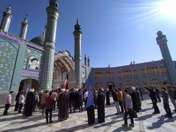 تصاویر / تجمع طلاب مدرسه علمیه امیر المومنین (ع) آران و بیدگل در محکومیت جنایات رژیم صهیونیستی