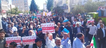 تصاویر/ تجمع مردمی محکومیت جنایت های رژیم صهیونیستی در ایلام