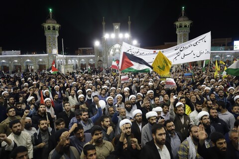 تصاویر/ تجمع اعتراضی به جنایت اسرائیل در قم