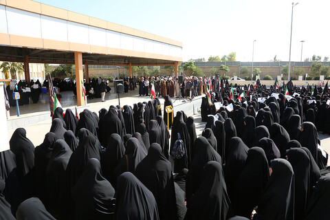 تصاویر/ تجمع اعتراضی طلاب جامعه الزهرا در پی حمله وحشیانه رژیم صهیونیستی