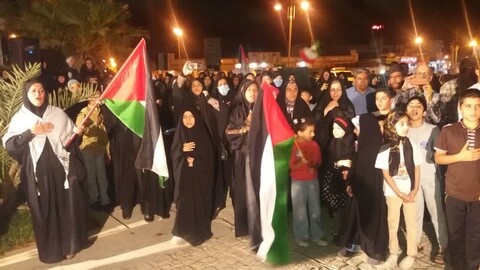 تجمع مردم برازجان در حمایت از فلسطین