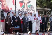 تصاویر/ تجمع کارکنان جمعیت هلال احمر لرستان در محکومیت جنایات رژیم غاصب اسرائیل
