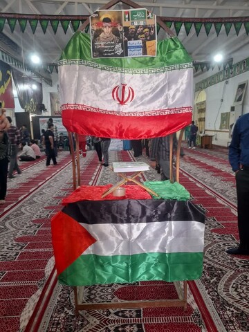 اعزام نمادین کفن پوشان بسیجی در کاکی به غزه
