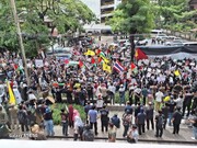 شهروندان تایلند در حمایت  از مردم غزه به خیابان ها آمدند