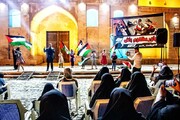 تصاویر/ اجرای نمایش زنده اَیا مظلوم در برازجان؛ روایت حمایت ایرانی‌ها از فلسطین