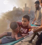 فیلم | شکراً یا اسعاف! (تشکر کودک غزه‌ای پس از نجات از زیر آوار)
