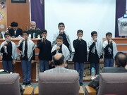 فیلم|  اجرای سرود دفاع از مردم غزه در اجلاسیه مجمع بسیجیان شهرستان کاشان