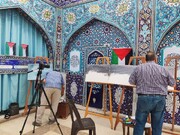 Painters Depict Al-Aqsa Storm in Lady Zainab Shrine