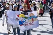 تصاویر/ کرگل میں غزہ کے بچوں کے ساتھ اظہار یکجہتی کے لئے بچوں کا پر امن احتجاج 