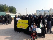 تصاویر/ حضور طلاب مدرسه علمیه خواهران گناوه در راهپیمایی ۱۳ آبان