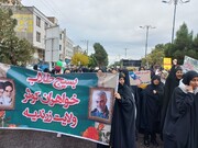 تصاویر/ حضور طلاب مدرسه علمیه کوثر زرندیه در راهپیمایی یوم الله ۱۳ آبان