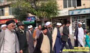 فیلم | حضور طلاب و روحانیون مدرسه علمیه امام جعفر صادق (ع)  بهشهر در راهپیمایی ۱۳ آبان