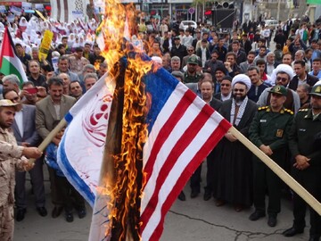 تصاویر/ حضور پرشور مردم در راهپیمایی ۱۳ آبان شهرستان چهاربرج