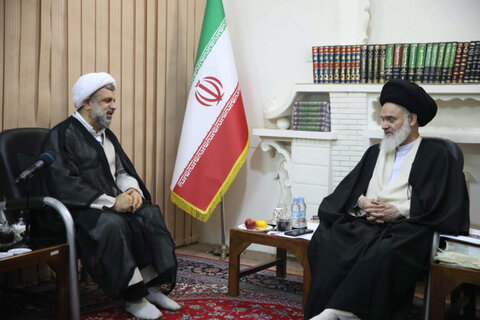 آیت الله حسینی بوشهری در دیدار رئیس دانشگاه معارف اسلامی