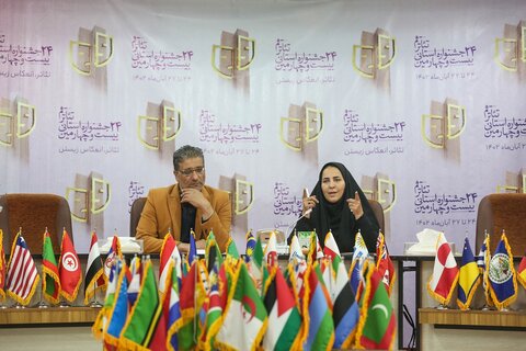 صدیقه مشایخی  در نشست خبری بیست‌وچهارمین جشنواره استانی تئاتر قم