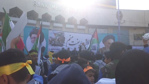تصاویر/ تجمع و راهپیمایی طلاب حوزه علمیه خواهران بناب در حمایت از کودکان مظلوم غزه