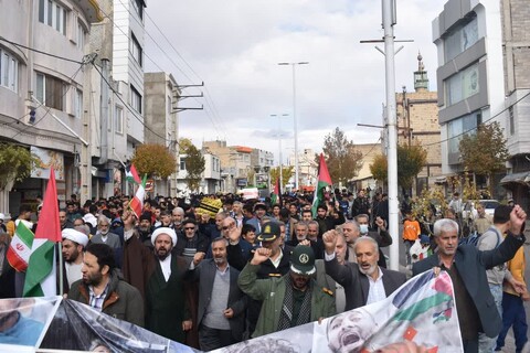 تصاویر/ راهپیمایی مردم شهرستان  صائین قلعه در حمایت از مردم مظلوم غزه
