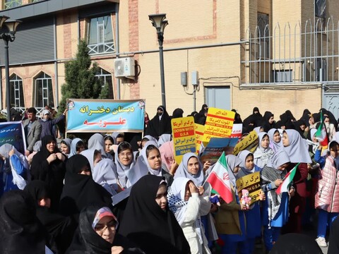 تصاویر/ راهپیمایی مردم شهرستان آذرشهر در حمایت از مردم مظلوم غزه