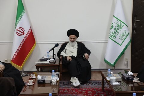 سید محمد الحیدری رئیس توجیه العقائدی حشدالشعبی در دیدار با مراجع و علما در قم