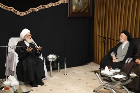 سید محمد الحیدری رئیس توجیه العقائدی حشدالشعبی در دیدار با مراجع و علما در قم