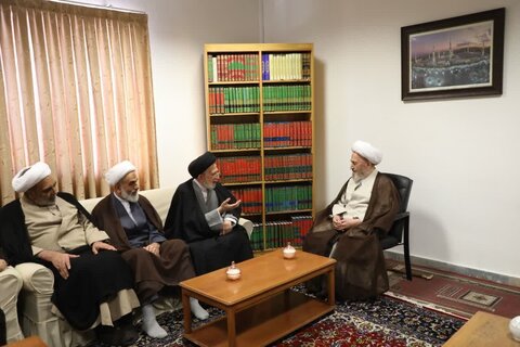 سید محمد الحیدری رئیس توجیه العقائدی حشدالشعبی در دیدار با مراجع و علما در قم