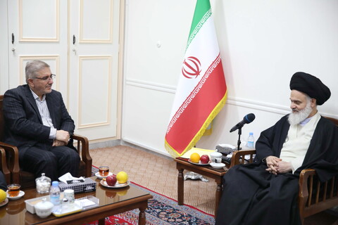 تصاویر / دیدار رئیس سازمان برنامه و بودجه با آیت الله حسینی بوشهری
