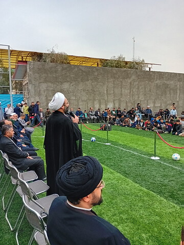 تصاویر/ افتتاحیه زمین چمن مصنوعی شهید ابراهیم هادی در مجتمع فرهنگی نور