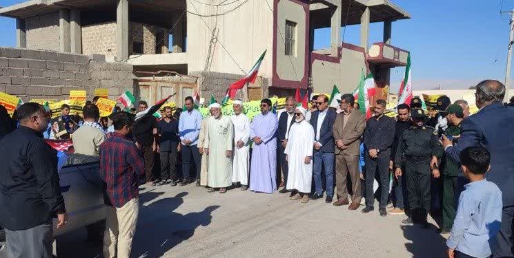 راهپیمایی مردم اهل سنت گچین در حمایت از مظلومان فلسطین + تصاویر