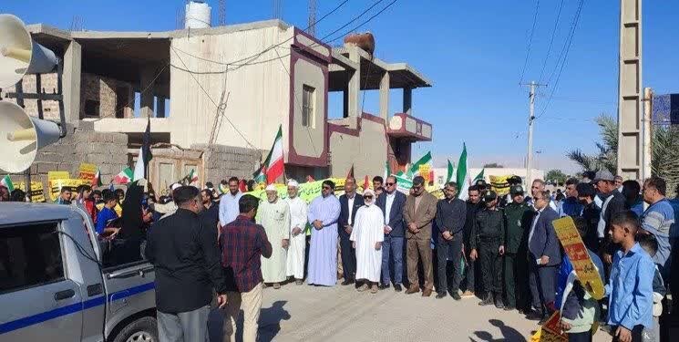 راهپیمایی مردم  اهل سنت گچین در حمایت از مظلومان فلسطین + تصاویر
