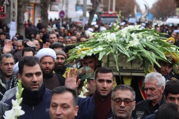 تصاویر/ مراسم تشییع پیکر شهید گمنام در میاندوآب