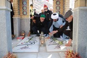 تصاویر/ مراسم دومین سالگرد تدفین شهدای گمنام در مجتمع فرهنگی مفتاح مشهد