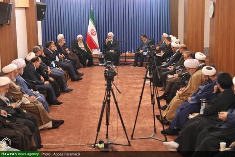 بالصور/ اجتماع مدير ي ومسؤولي محافظة مازندران مع آية الله الأعرافي بمدينة قم المقدسة