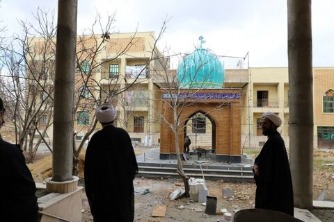 تصاویر/ بازدید حوزه علمیه کردستان از روند ساخت فاز دوم مدرسه علمیه قروه