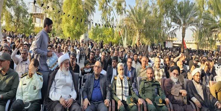 تشییع و تدفین پیکر شهید گمنام در آموزشکده فنی و حرفه ای آیت الله خامنهای میناب