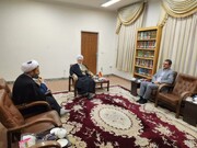 تصاویر/ دیدار استاندار و مدیر حوزه علمیه کردستان با آیات حسینی بوشهری و اعرافی