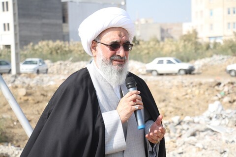 تصاویر/ مراسم کلنگ زنی مسجد شهر نیایش با حضور نماینده ولی فقیه در بوشهر