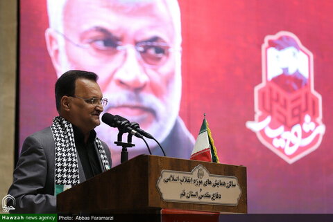 بالصور/ مراسيم الذكرى السنوية الرابعة لشهادة الحاج قاسم سليماني وأبو مهدي المهندس في مدينة قم المقدسة